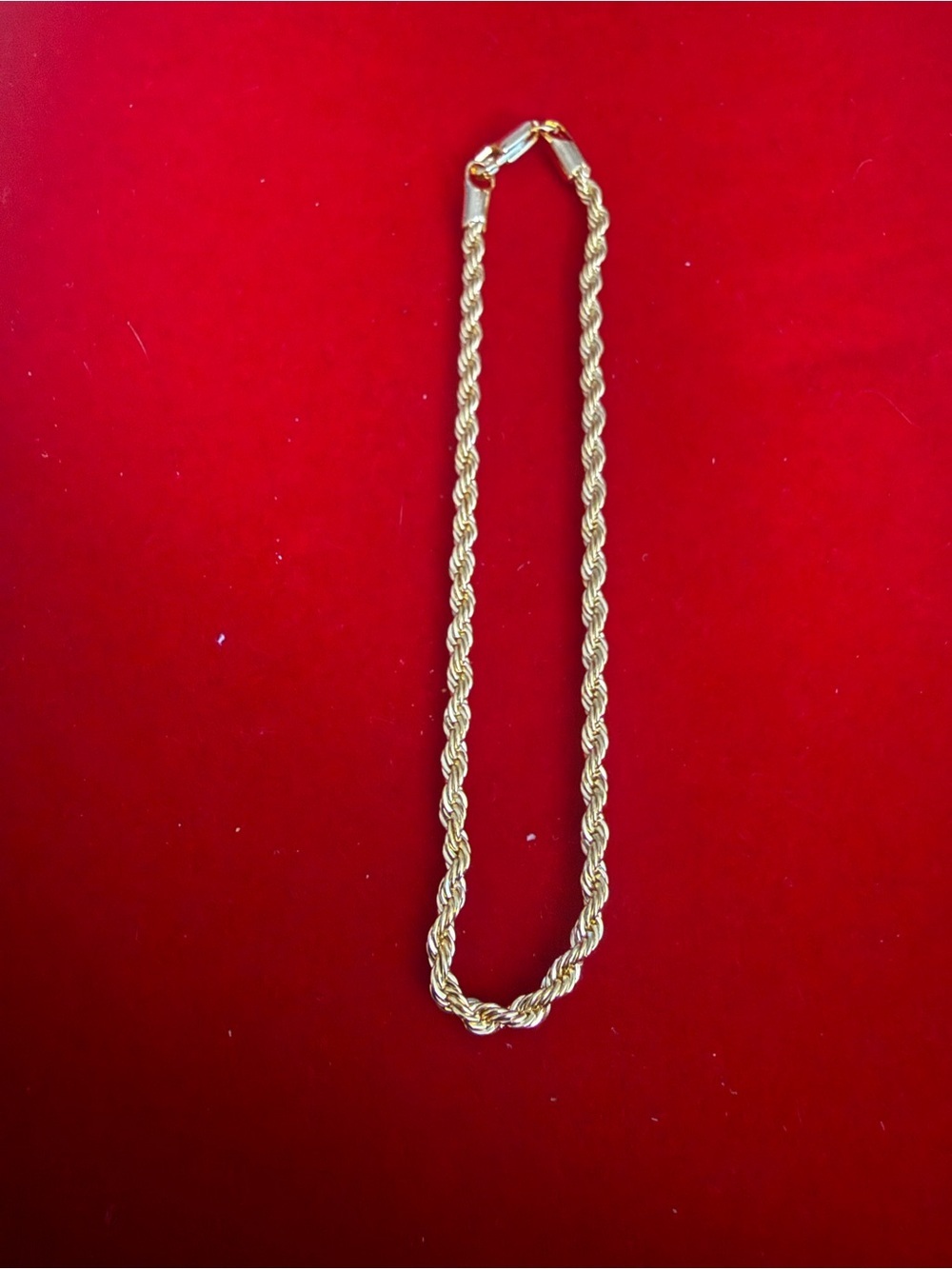 7 Inch 2mm Petite Rope Bracelet, 18k dipped, 14k stamped